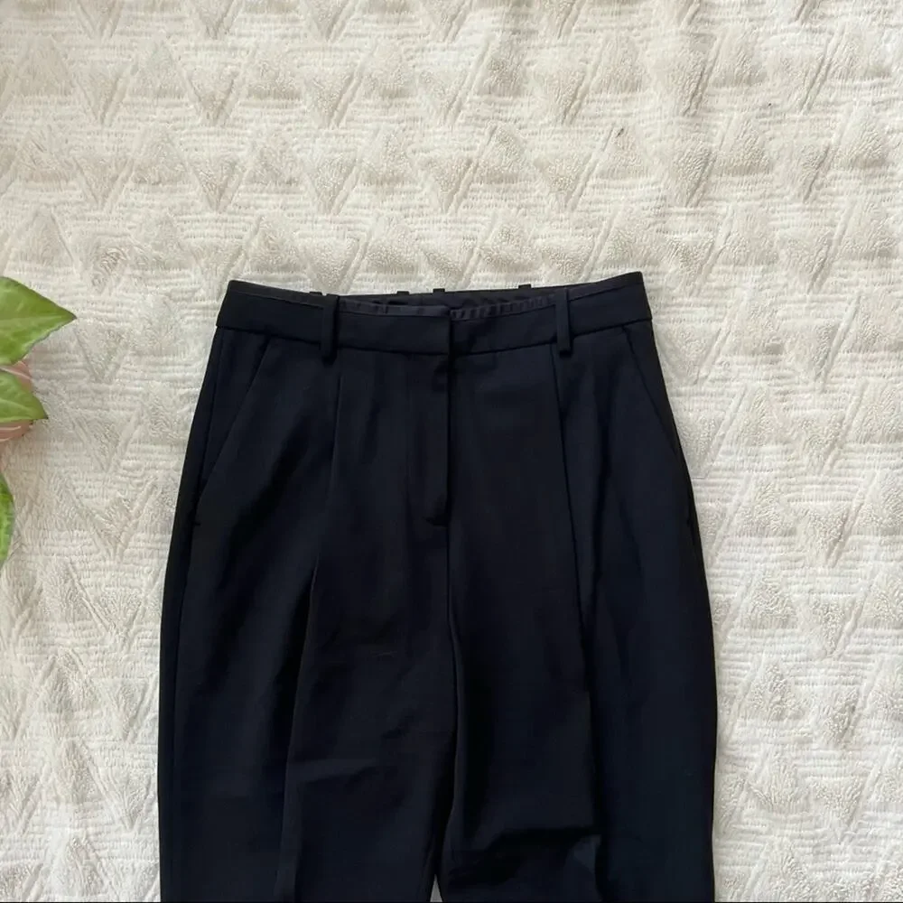 Rebecca Taylor Pleated Black Wool Trousers